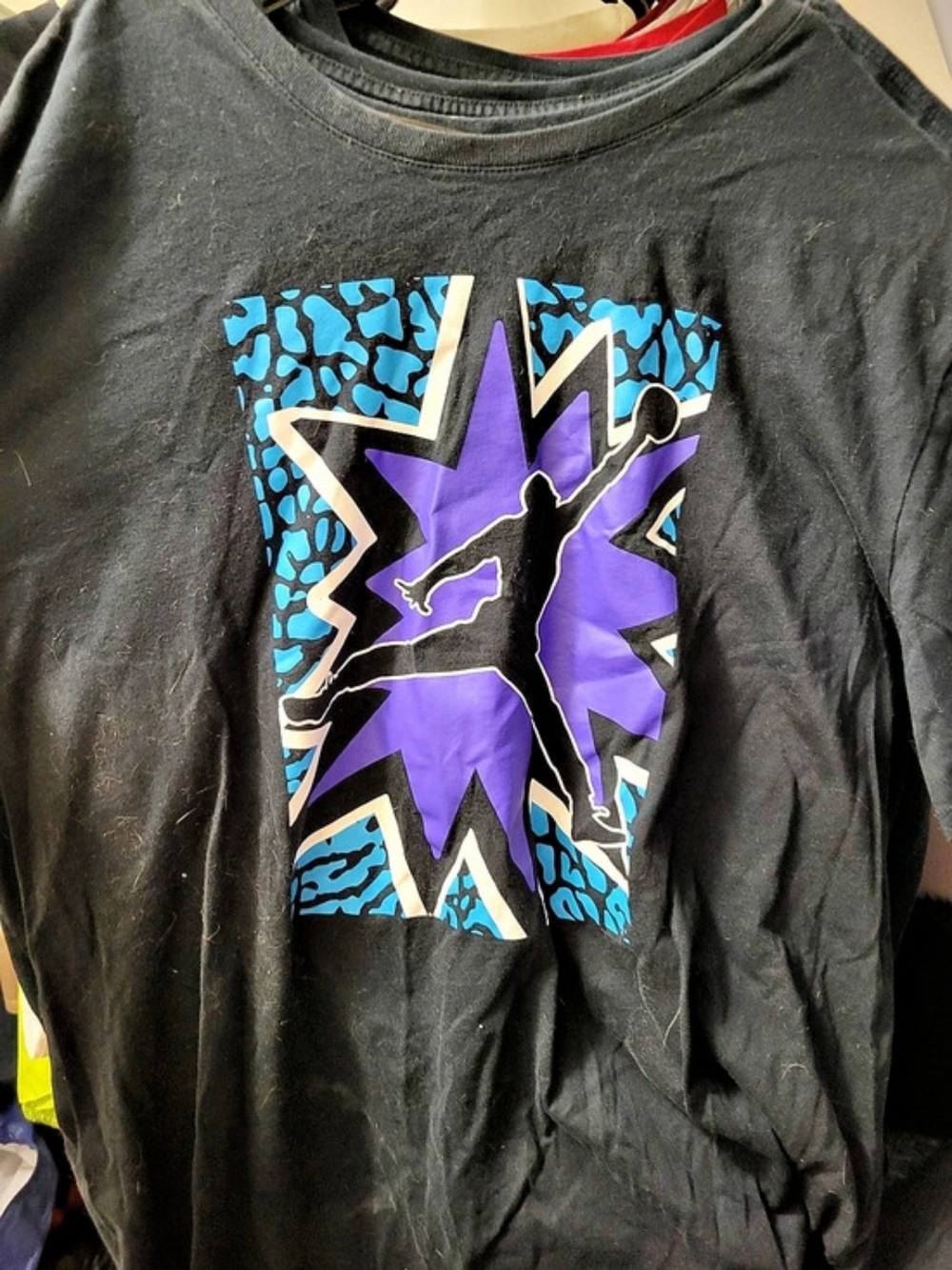 Jordan Graphic Tee Black & Purple Boys 2XL